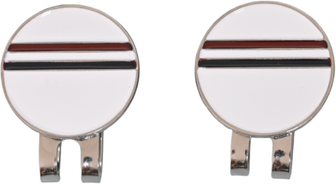 카렐로 1+1 투라인 골프 자석 볼마커, 흰색, 2개