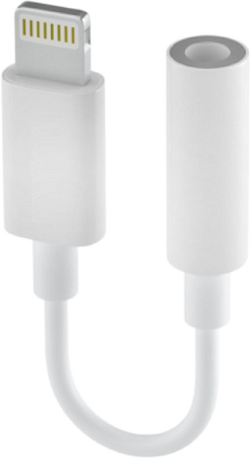 아이폰 라이트닝 8핀 이어폰 젠더 3.5mm 고음질 변환잭 방송 통화 음악 자웃자, 1개, 화이트, 8cm