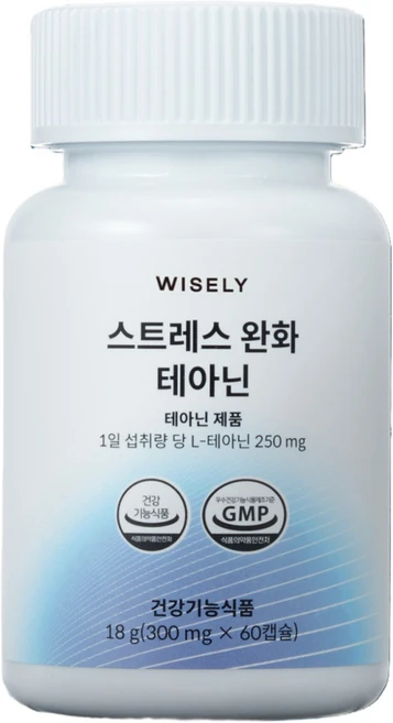 와이즐리 스트레스 긴장 완화엔 테아닌, 1개, 60정 - 쿠팡