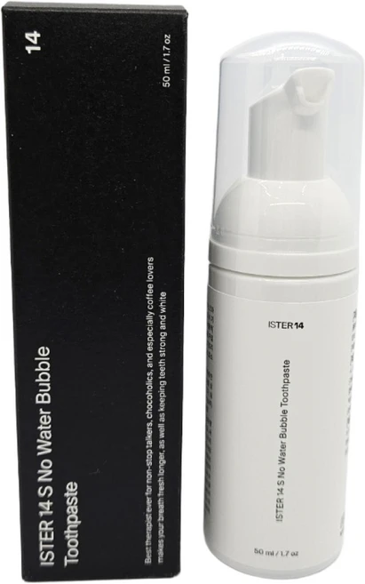 이스터14 S 노워터 특허에센셜오일 함유 충치균 박멸 14초 버블 불소 치약 입냄새 구취 제거, 50ml, 1개 - 쿠팡