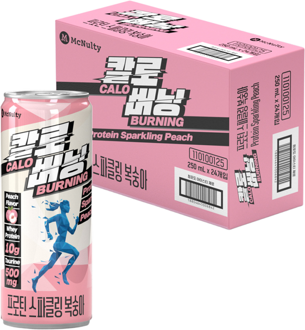 맥널티 칼로버닝 프로틴 스파클링 복숭아, 250ml, 48개