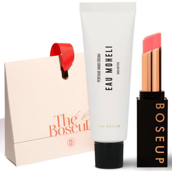 더보습 립밤 핸드크림 선물세트 Milky Edition, 1개, 50g, 피치핑크 립밤3.4g,오모헬리 핸드크림50ml