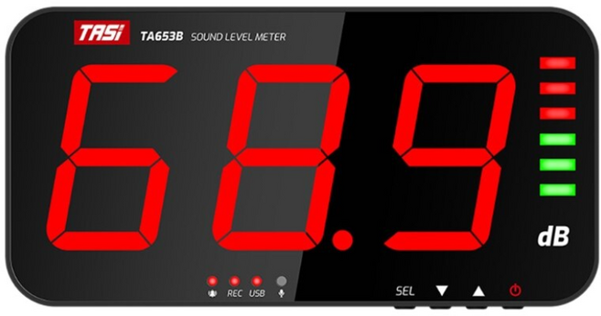 TASI TA653A TA653B 벽걸이 소음측정기 소음계 데시벨 한글설명서제공 전원아답터제공, 1개