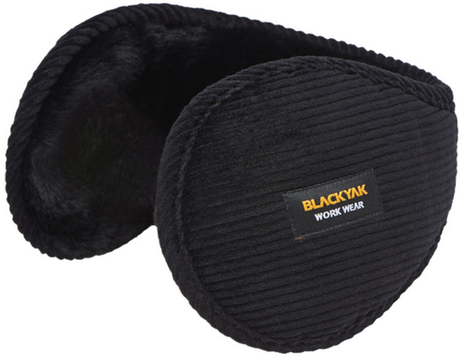 블랙야크 S-방한 귀마개 블랙 방한용품 코듀로이 귀덮개 털, 1개
