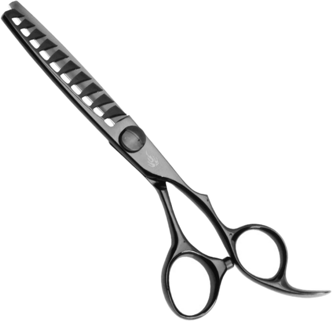 [HANABI K62-1042] 하나비 틴닝 미용가위 K62-1042 숱가위 10발, 블랙, 1개