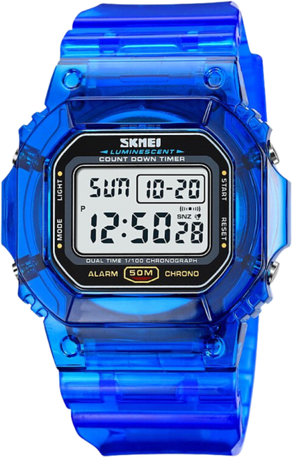 SKMEI SKM-1999 남자여자커플 전자 커스텀 알람스탑워치디지털스포츠 사각 손목 시계