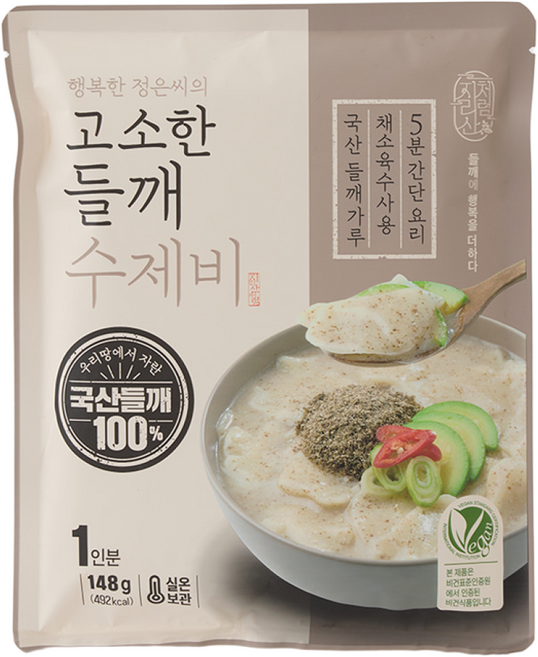 [지리산처럼] 국산 비건 들깨수제비, 4개