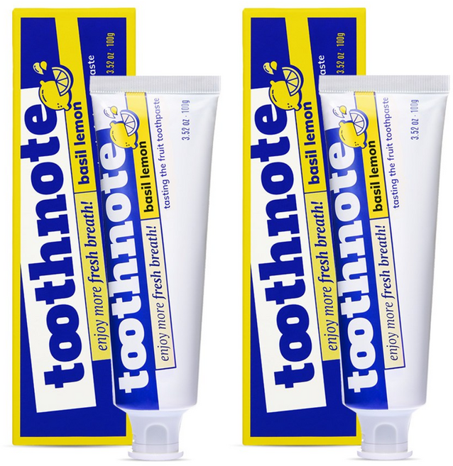 투스노트 테라피 치약 바질레몬향, 100g, 2개