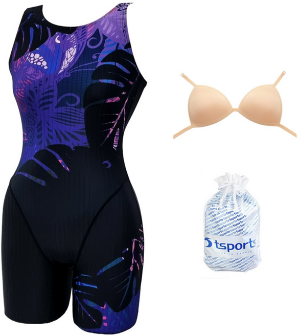 TS스포츠 여성 3부 실내 반신 수영복 24071(브라컵 방수가방 포함)