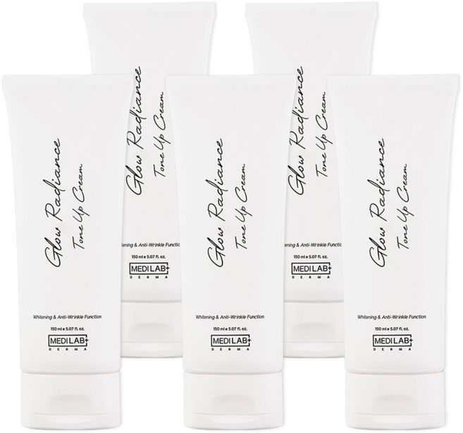 [약국입점] 메디 랩 더마 멀티 미백 성분 함유 기미 잡티개선 글로우 래디언스 톤업 크림, 5개, 150ml