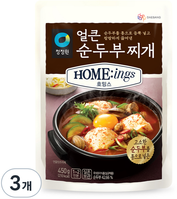 호밍스 얼큰순두부찌개, 450g, 3개