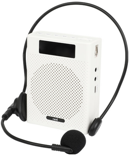 고출력 블루투스 앰프 스피커 유선 헤드셋 핀마이크 무선 확성기 수업용 강사 FM라디오 AUX 행사 가이드용