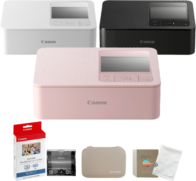 캐논 셀피 포토프린터 CP1500 + KC-36IP 용지+카세트+악세사리 패키지 (포토앨범/아이리버 하드케이스/포켓융), CP1500 화이트