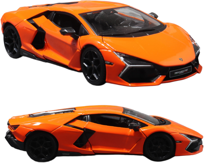 브라고 1:24 람보르기니 레부엘토 오렌지 자동차다이캐스트 모형 장난감, 1개
