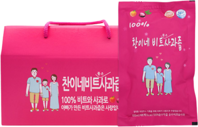 찬이네과수원 비트사과즙, 비트 + 사과 혼합맛, 100ml, 30개