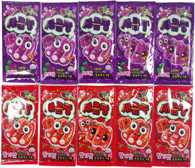 새콤짱 포도맛 35g + 새콤짱 딸기맛 35g, 10개