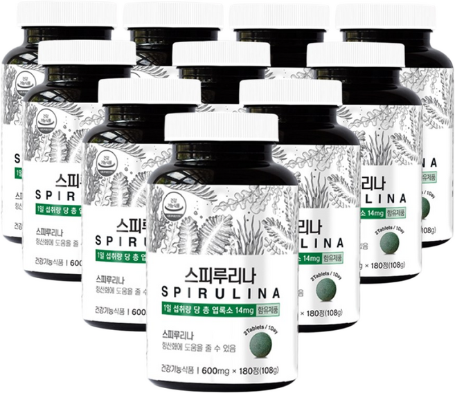 아샤 스피루리나 3개월분 108g, 180정, 10개