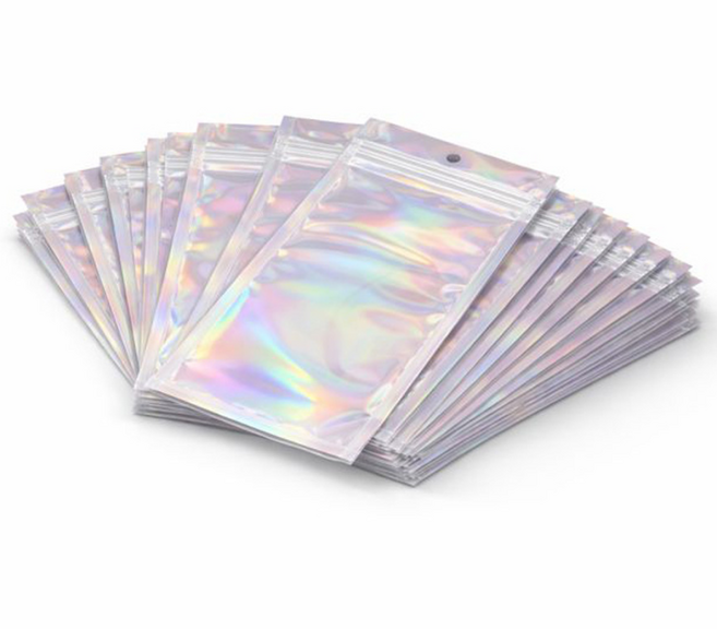 더블헥사곤 홀로그램 지퍼백 12x18 100장, 1개