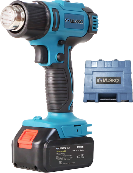 머스코 무선 충전 히팅건 열풍기 풀세트 FKHG20 26C 마끼다 호환, 1세트