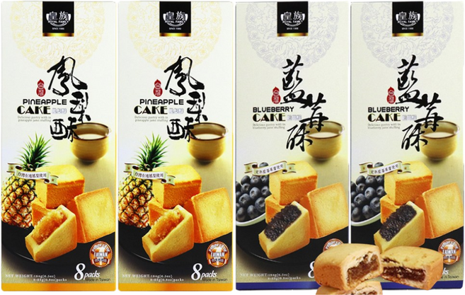 펑리수 대만 케이크 184g 블루베리 2개 파인애플 2개(총4개) 사무실간식 대만케익, 4개