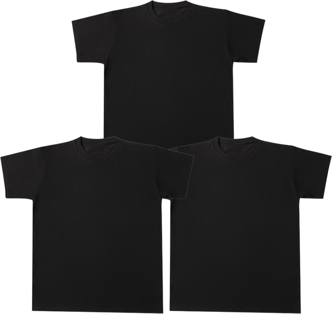 (1+1+1) 베이직 남녀공용 200g 코튼 순면 티셔츠 라운드 반팔티 반팔면티 3장 FINALSENSE