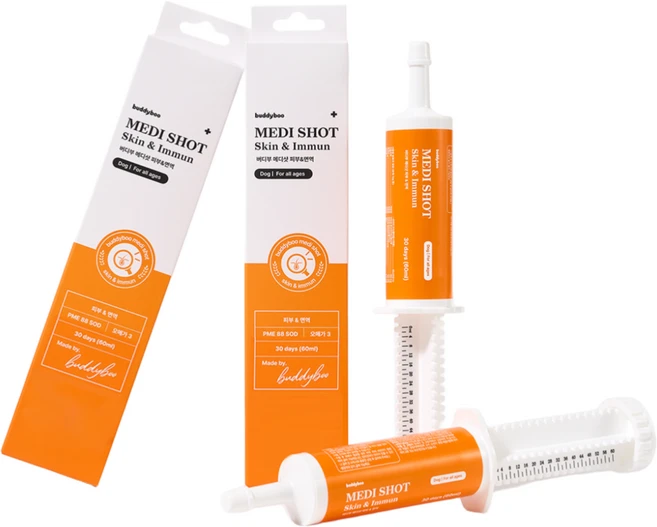버디부 강아지 메디샷 면역 영양제, 60ml, 피부/피모, 1개 - 쿠팡