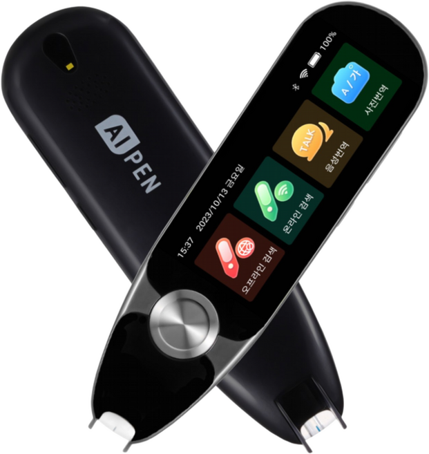 졸업 입학 선물 현대 AI펜 에이아이펜 AIPEN 스마트 스캔톡 사진 음성 자동번역 녹음 전자사전 133개 언어, 블랙