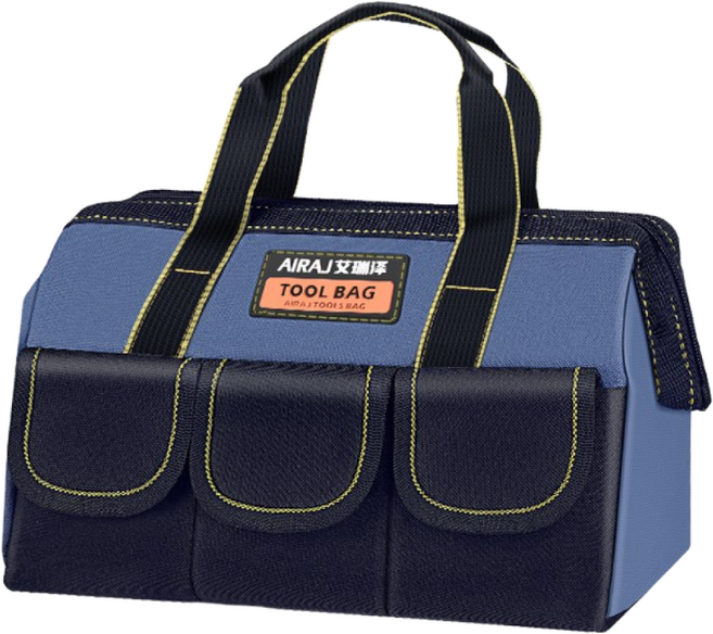 AIRAJ 공구 수납 가방 새해 신제품 대폭 대용량 다중 포켓 디자인 13/14/16인치 규격 방수.방유 기능 내마모성 강화형 산업/DIY/수리 전용., 1개