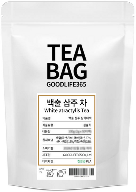 굿라이프365 백출 삽주 차 삼각티백 100티백 티백당 2g, 100개입, 1개