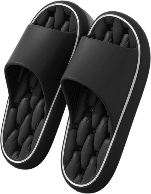 MIR WAY 미끄럼방지 논슬립 물빠짐 욕실 슬리퍼 욕실화, 블랙, 1개