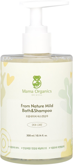 마마오가닉스 자연 유래 올인원 아기 유아 바디 워시 라벤더 순한 약산성 바스앤샴푸, 1개, 300ml