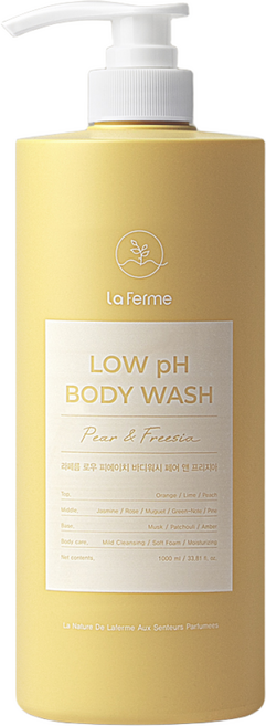 라페름 로우 피에이치 바디워시 페어 앤 프리지아향, 1L, 1개