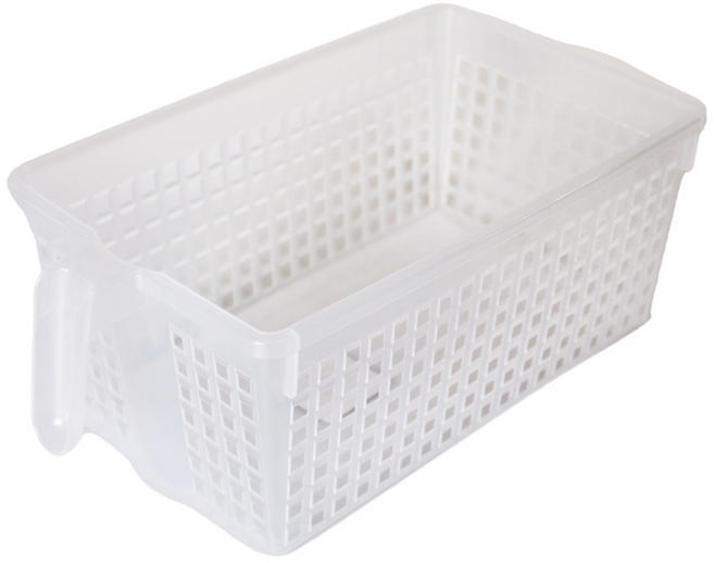 파미레 국산 손잡이 수납 바구니 반투명 화이트 1~4호, 반투명화이트