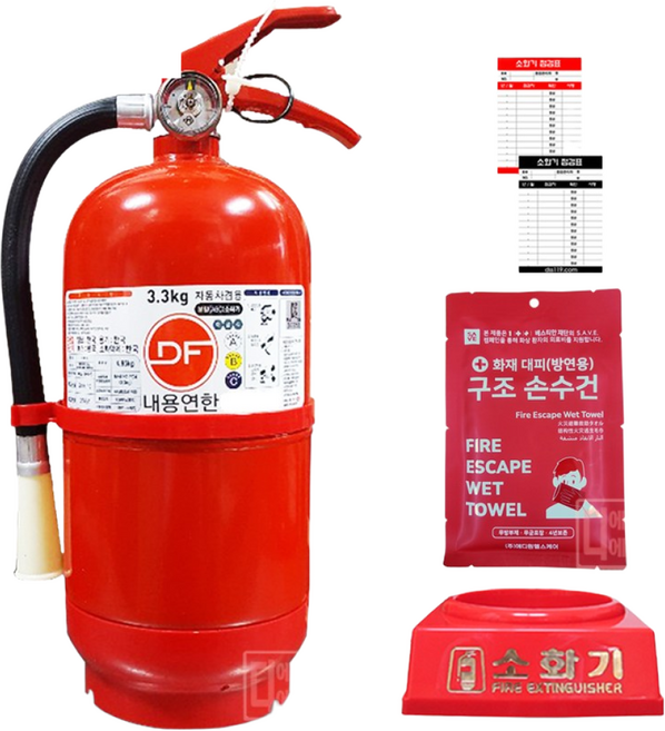 국산 분말소화기 3.3KG + 화재대피 구조손수건 SET 사은품증정 이벤트중 최신제품 당일발송, 1개
