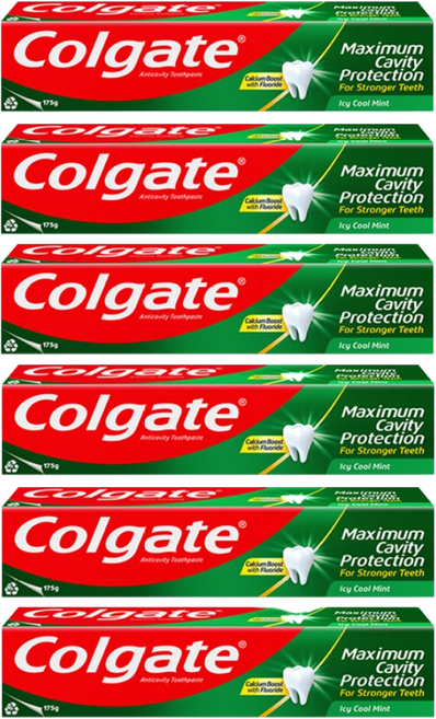 콜게이트 플루오라이드 치약 아이씨쿨민트, 175g, 6개
