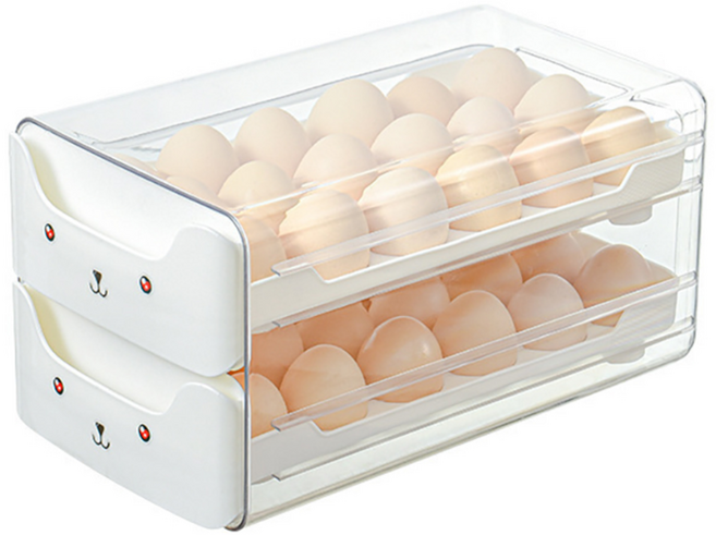 에브리샤인 냉장고 서랍식 계란수납함, 화이트, 1개