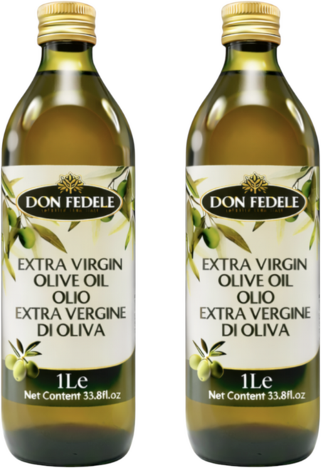 돈페델레 이태리산 엑스트라버진 올리브오일 100% 고함량 폴리페놀(산도 0.3대) 냉압착 올리브유, 2개, 1L