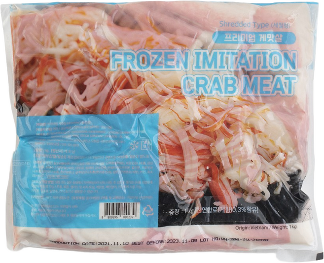 [꽁꽁배송]더 촉촉한 게맛살 1kg 맛살 세절형, 1개