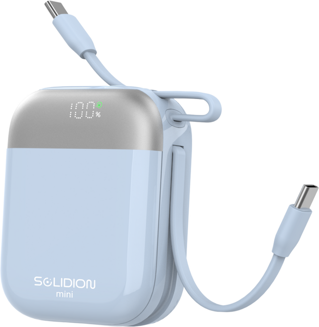 2위 - 아이시 솔리디온 미니 준고체 보조배터리 10000mAh 초소형 듀얼 C타입 케이블 일체형 22.5W 고속충전