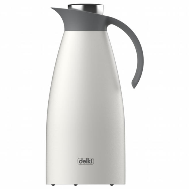 [델키] 블리스 스텐 보온보냉 주전자, 화이트, 1L