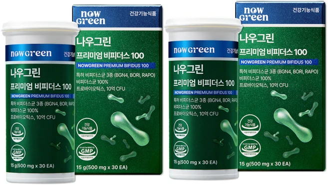 나우그린 정품 프리미엄 비피더스 100, 30정, 2개 - 쿠팡