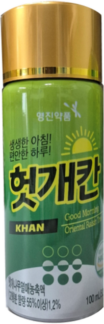 영진약품 헛개칸 회식 전후 컨디션 회복 상쾌한 아침 음료, 100개, 100ml