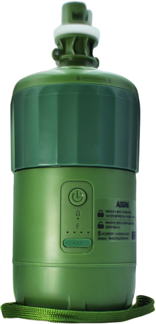 아이시니 자동 정지 에어펌프 충전식 공기주입기 AAP03, 그린, 1개