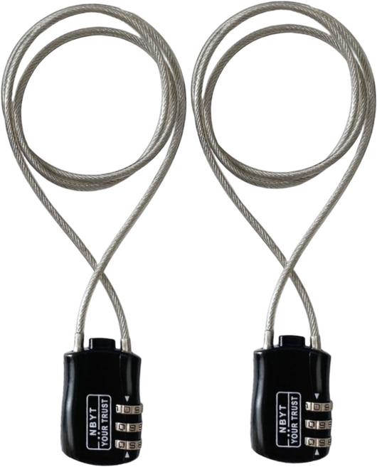 위드리빙 와이어 로프 맹꽁이 자물쇠 DB201_60, 2개