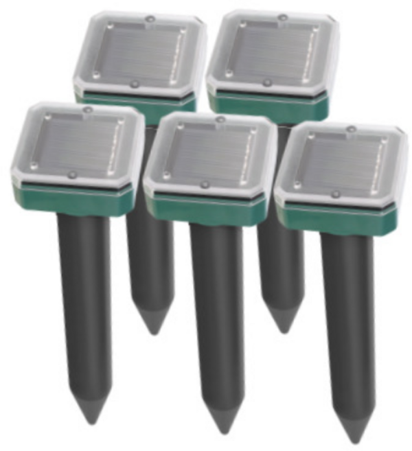태양광 충전 두더지퇴치기 5개 유해동물 뱀 쥐 고라니 강력 초음파 B126