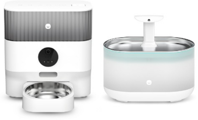 헤이홈 강아지 고양이 스마트 펫 자동 급식기 밥그릇 카메라형 + 급수기 물그릇 반려동물 정수기 세트