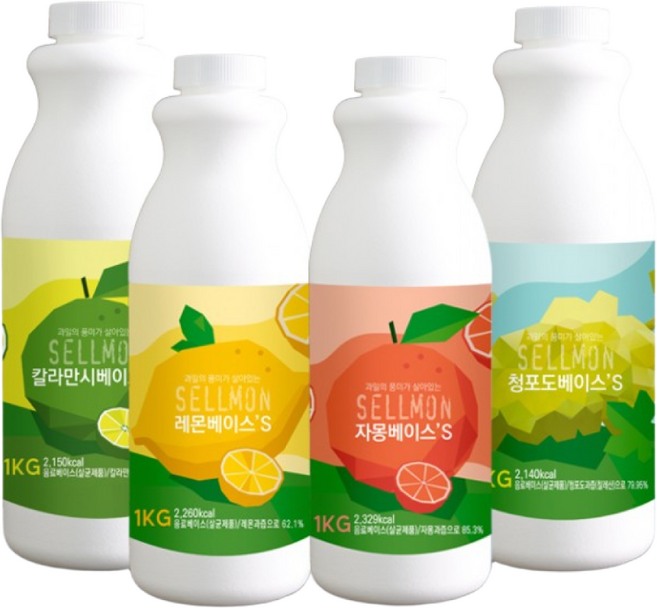 쉘몬 과일 농축액 액상타입 베이스 1kg 모음전/시럽/원액/에이드, 1개