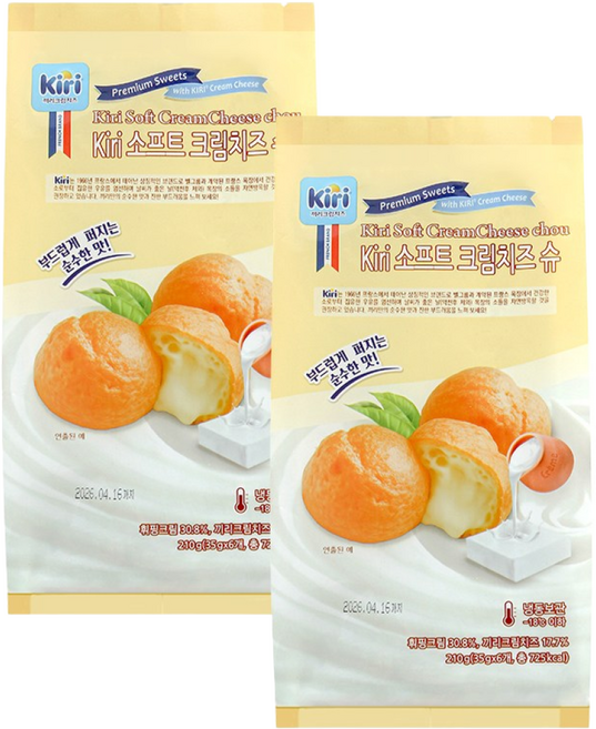 끼리 소프트 크림치즈 슈(6입) 2개, 210g