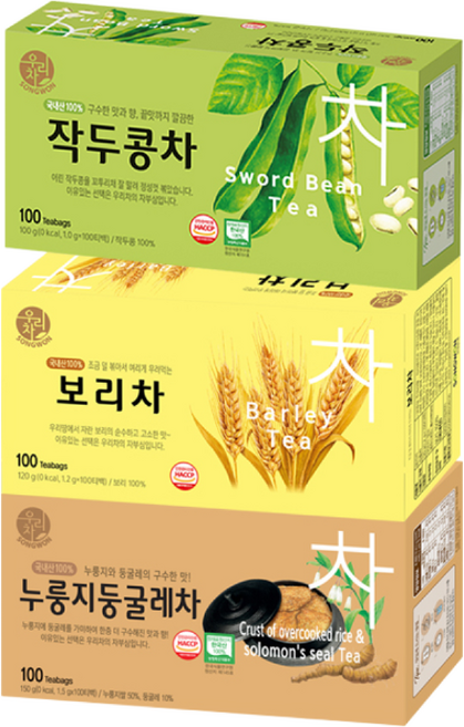 송원 우리차 누룽지둥굴레차 100T +보리차 100T +작두콩차 100T, 1개