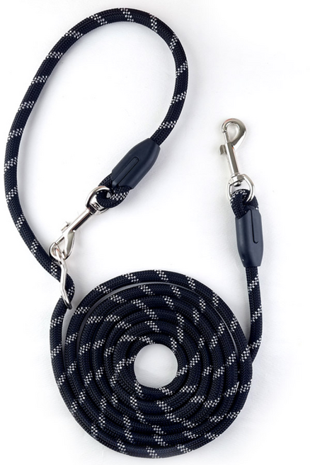 나마스펫 강아지리드줄 핸즈프리 베이직 로프 빛반사 2.8M, 블랙, 1개